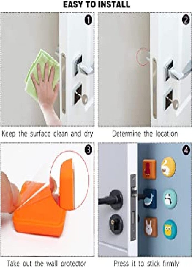 DORMICO Door Stop Wall Protector, Cartoon Silicone Door Crash pad, Used for Wall Protection and Muffler, Door Handle, Refrigerator Door, Cabinet (Pack of 4) - Image 5